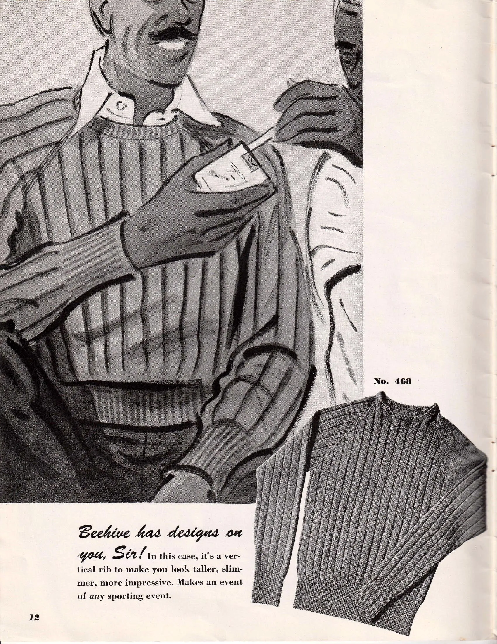 1942 Original Hand Knits by Beehive Sweaters for Men