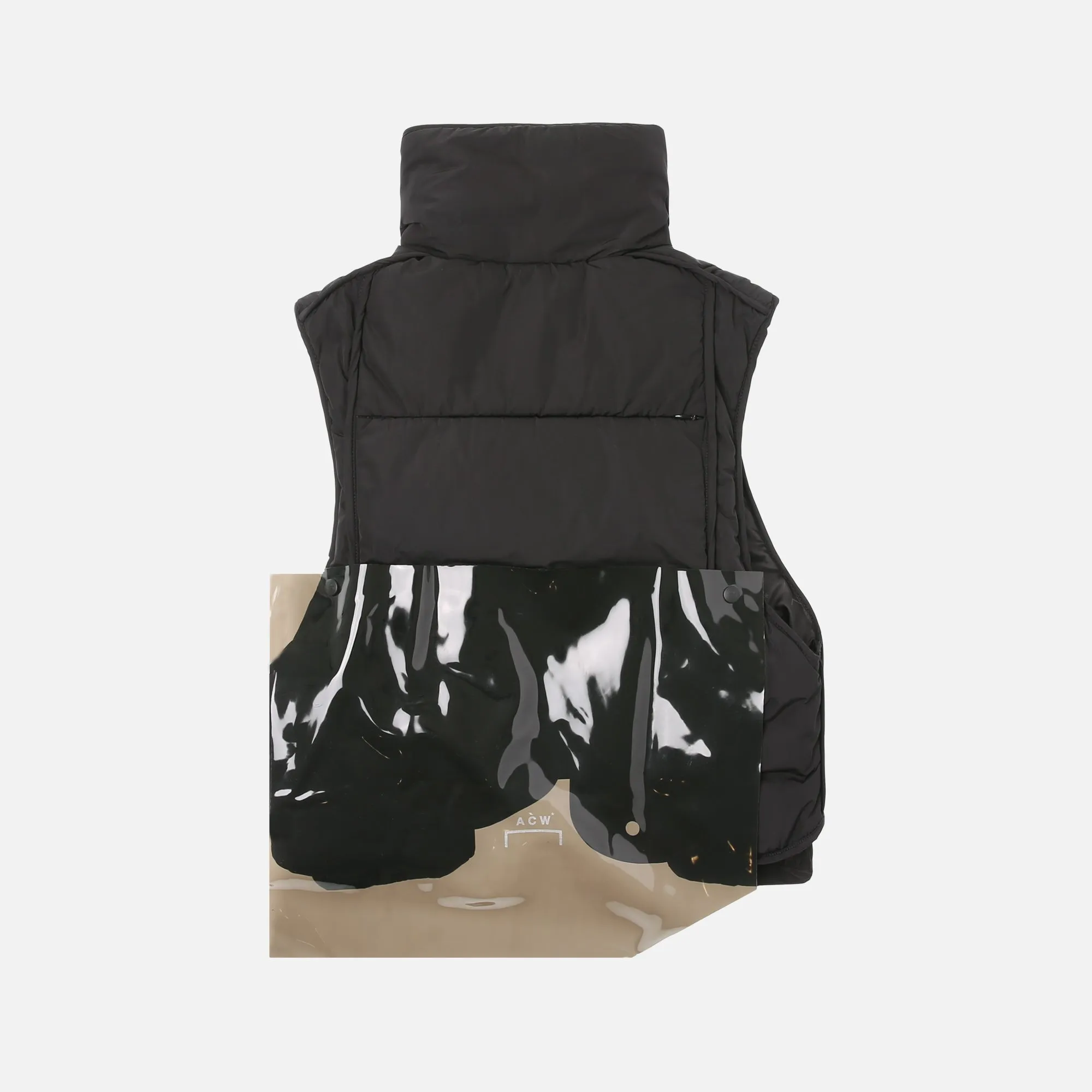 A-Cold-Wall* Black Step Front Nylon Padded Crop Vest