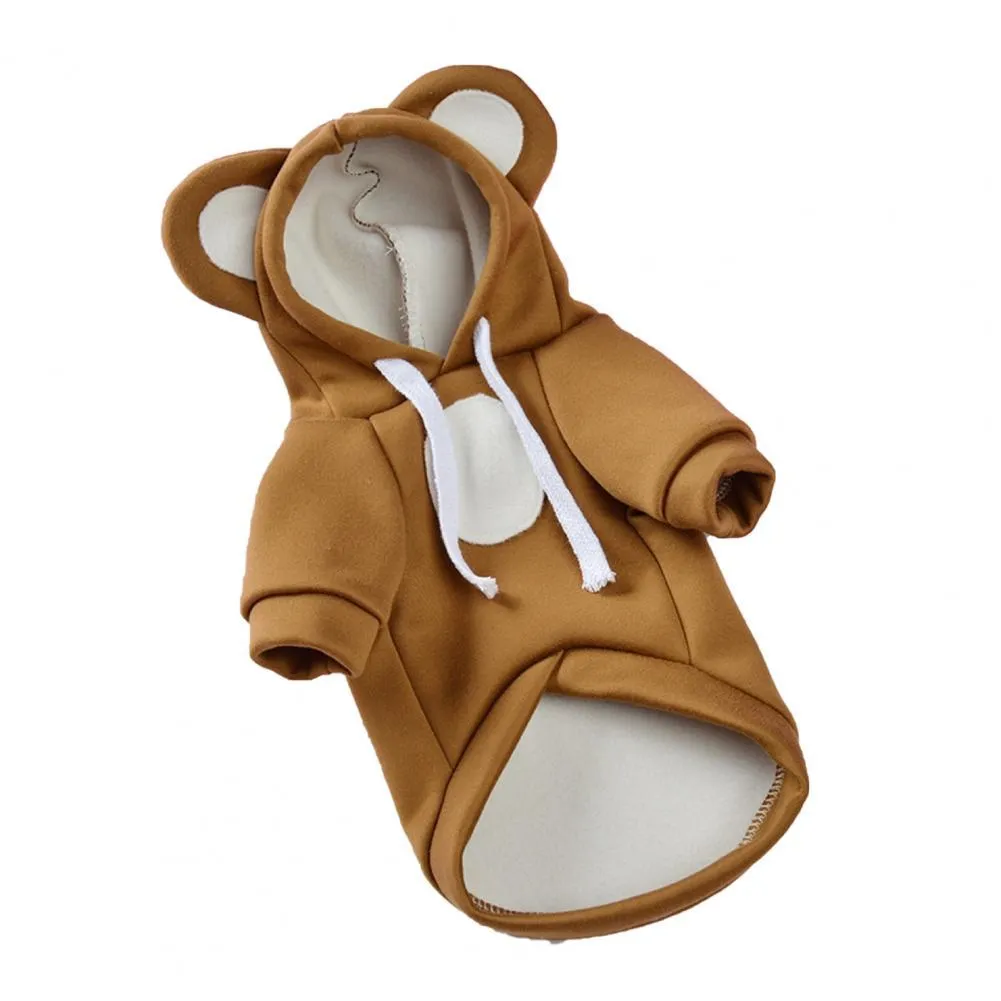 Adorable Bear-Ear Hat Pet Hoodies