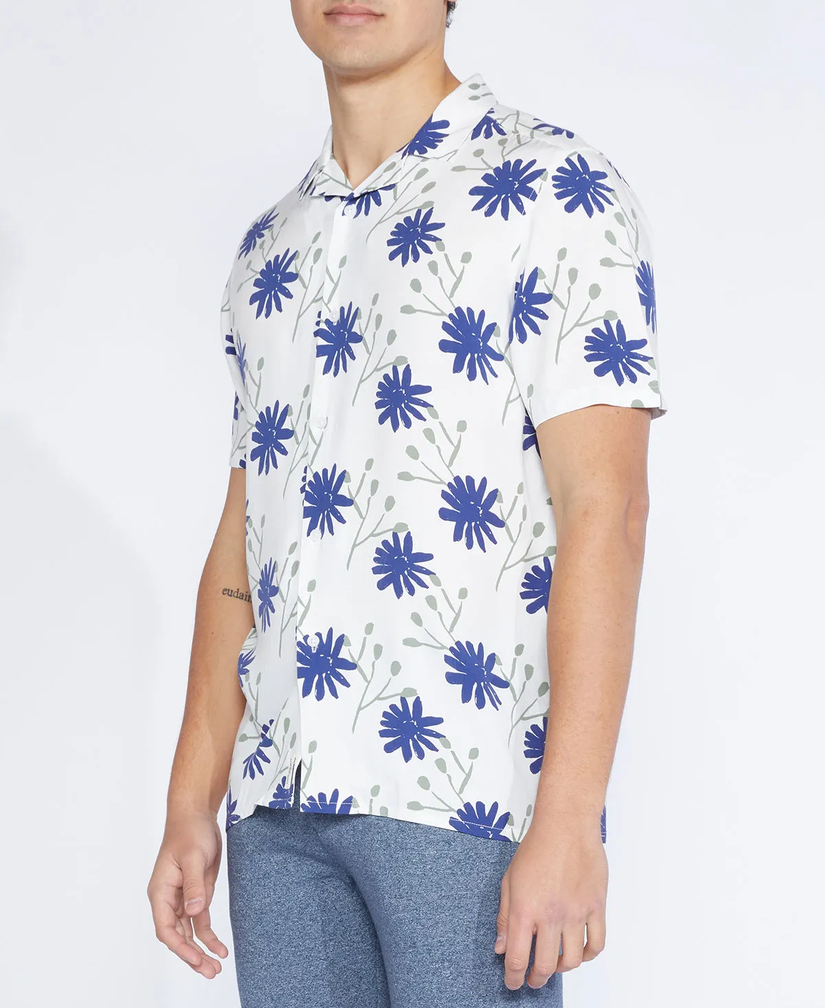 Arroyo Printed Resort Shirt (White)