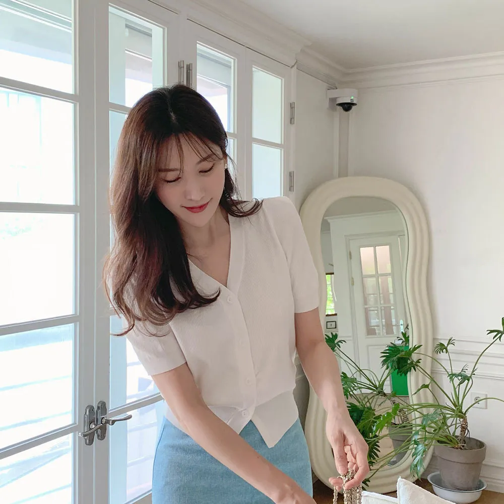 BADDIARY  |Casual Style Plain Short Sleeves Party Style Office Style