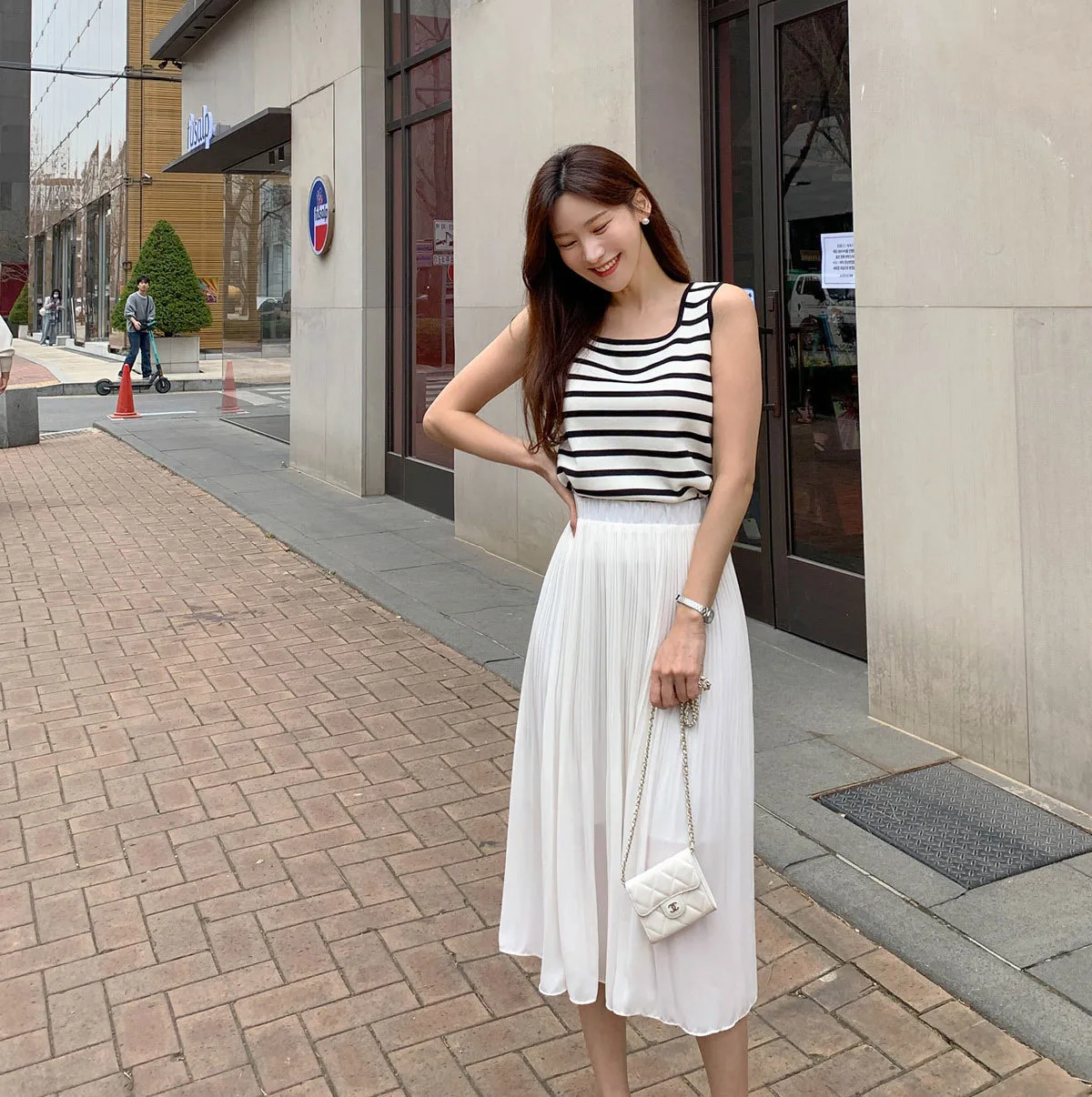 BADDIARY  |Stripes Casual Style Sleeveless Plain Party Style