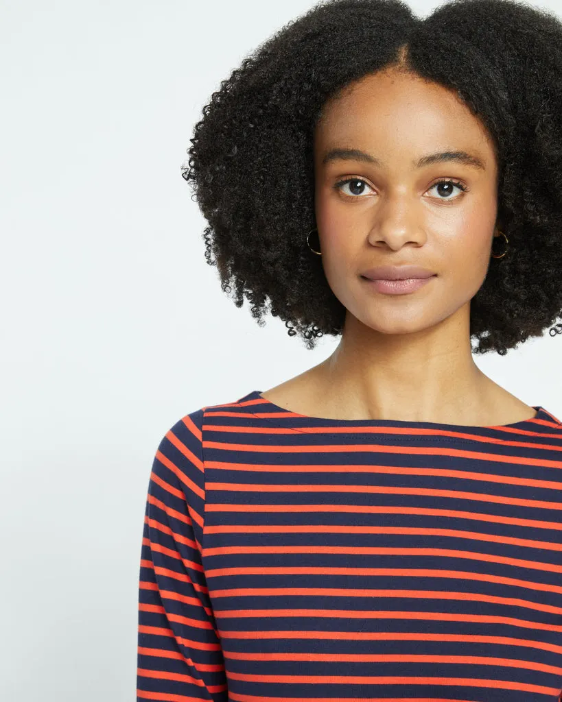 Belle Breton Stripe Jersey Tee - Navy/Red Stripe