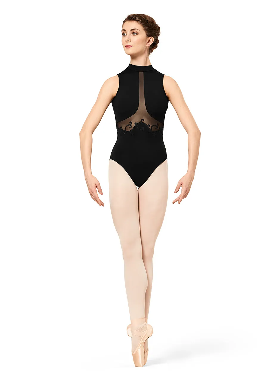 Bloch Ladies Kaiya Mesh Spliced Embroidered Tank Leotard - L2305