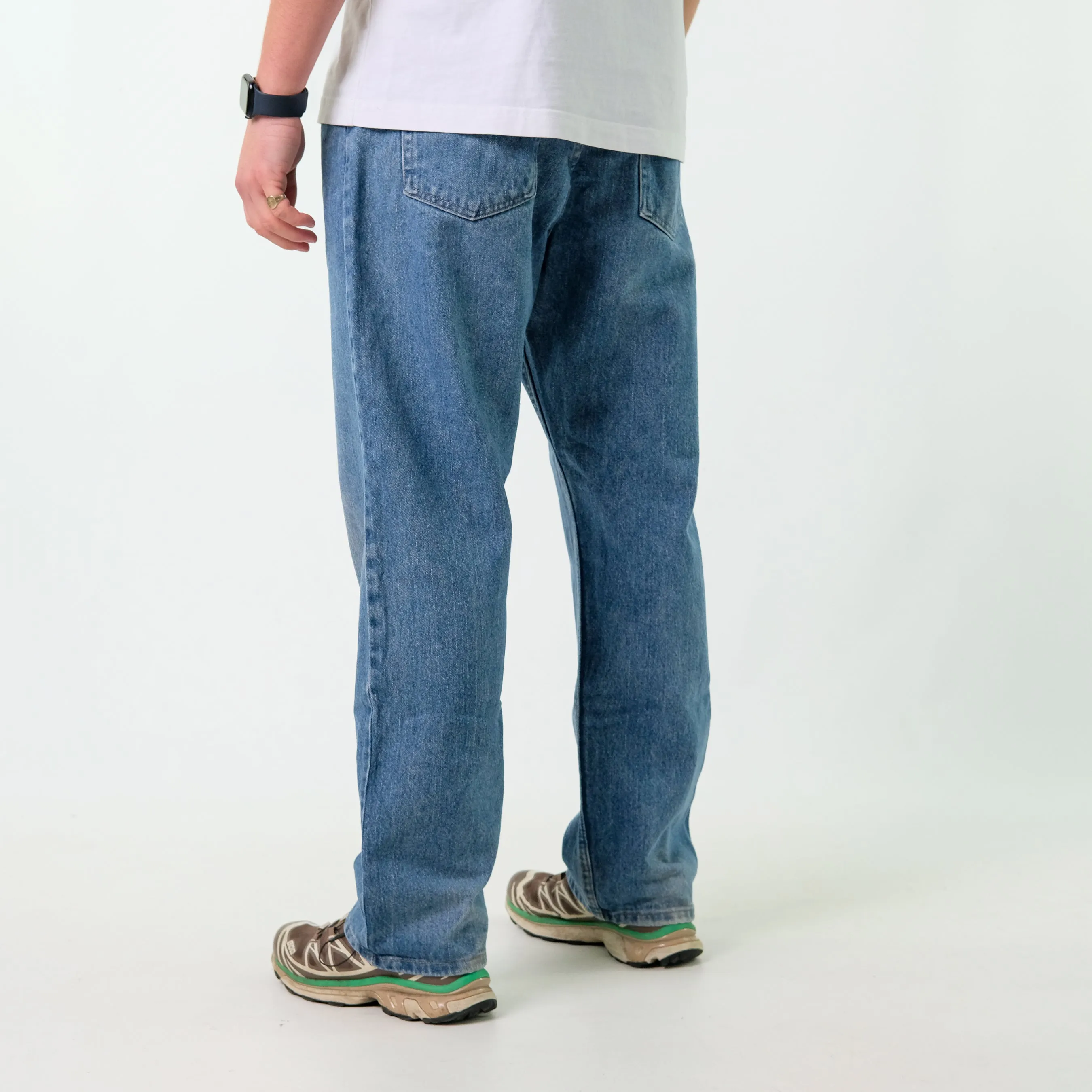 Blue 90s Wrangler Denim Jeans Baggy Pants (38x30)