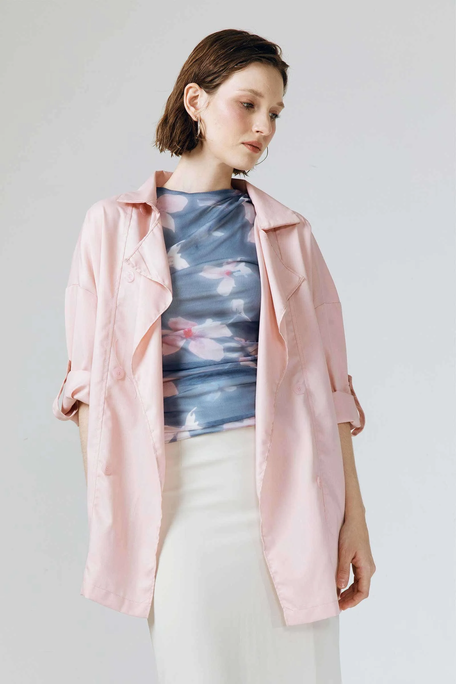 Blush Cara Convertible Sleeve Button Outerwear