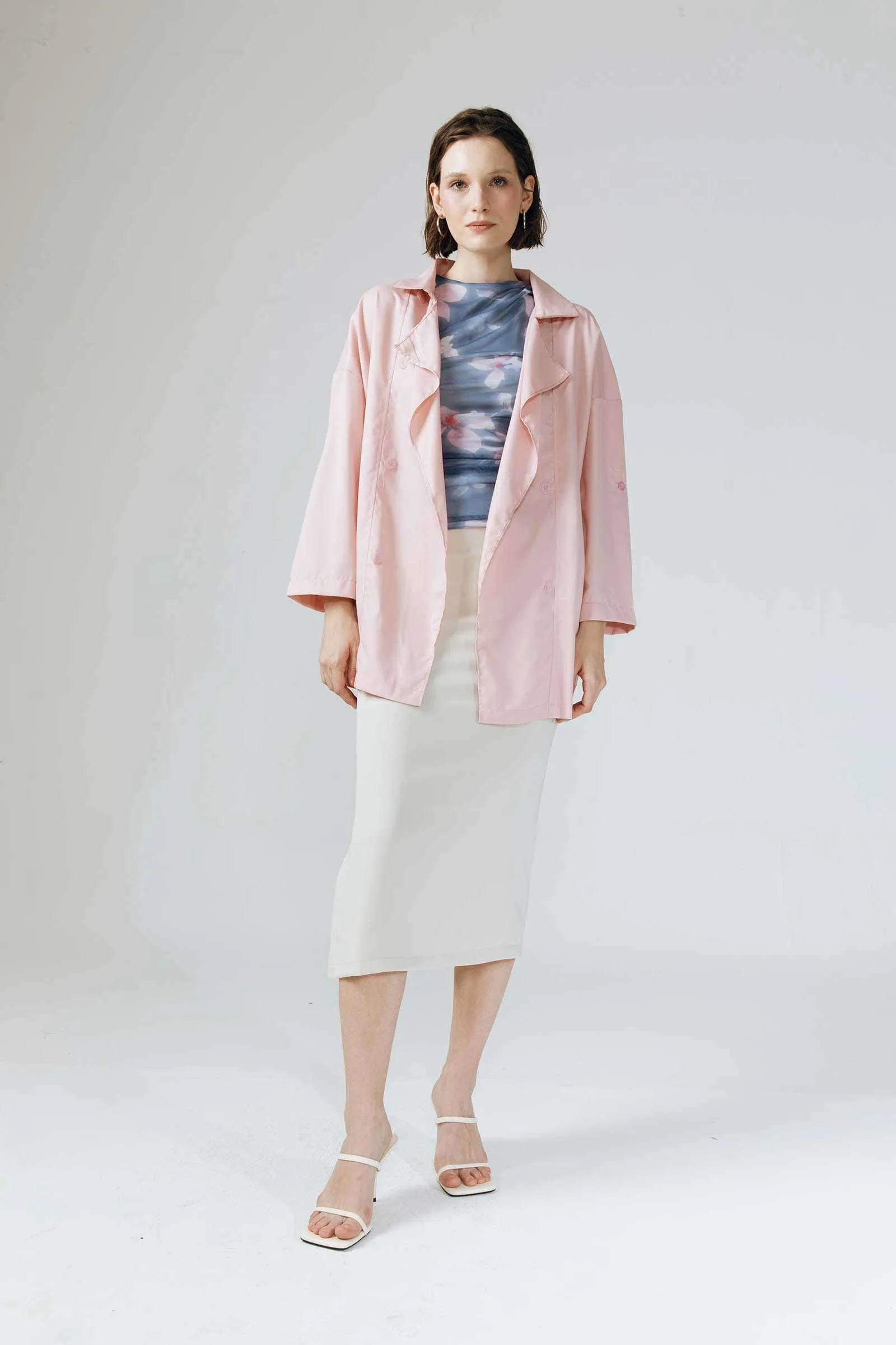 Blush Cara Convertible Sleeve Button Outerwear