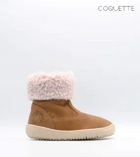 BOTA RESPETUOSA COQUETTE FLEX NIÑA BAREFOOT BORREGUILLO TAUPE