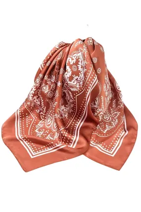 Brown Satin Bandana Scarf