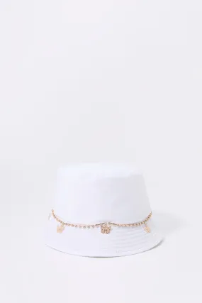 Butterfly Rhinestone Chain Bucket Hat