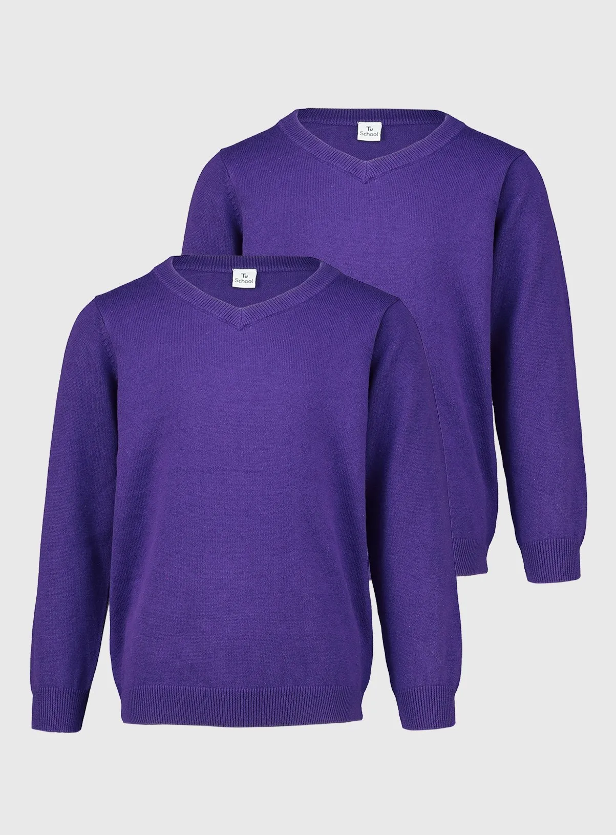 Buy Purple V-Neck Jumpers 2 Pack - 6 years | Jumpers and cardigans | Tu