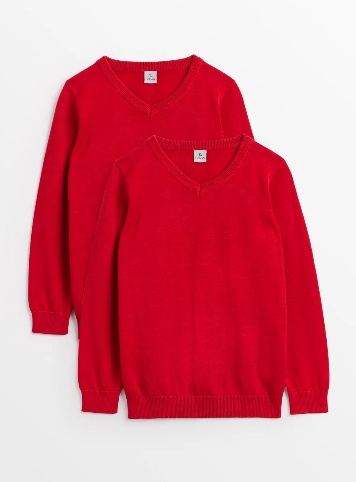 Buy Red Unisex V-Neck Jumpers 2 Pack 5 years | School jumpers and sweatshirts | Tu