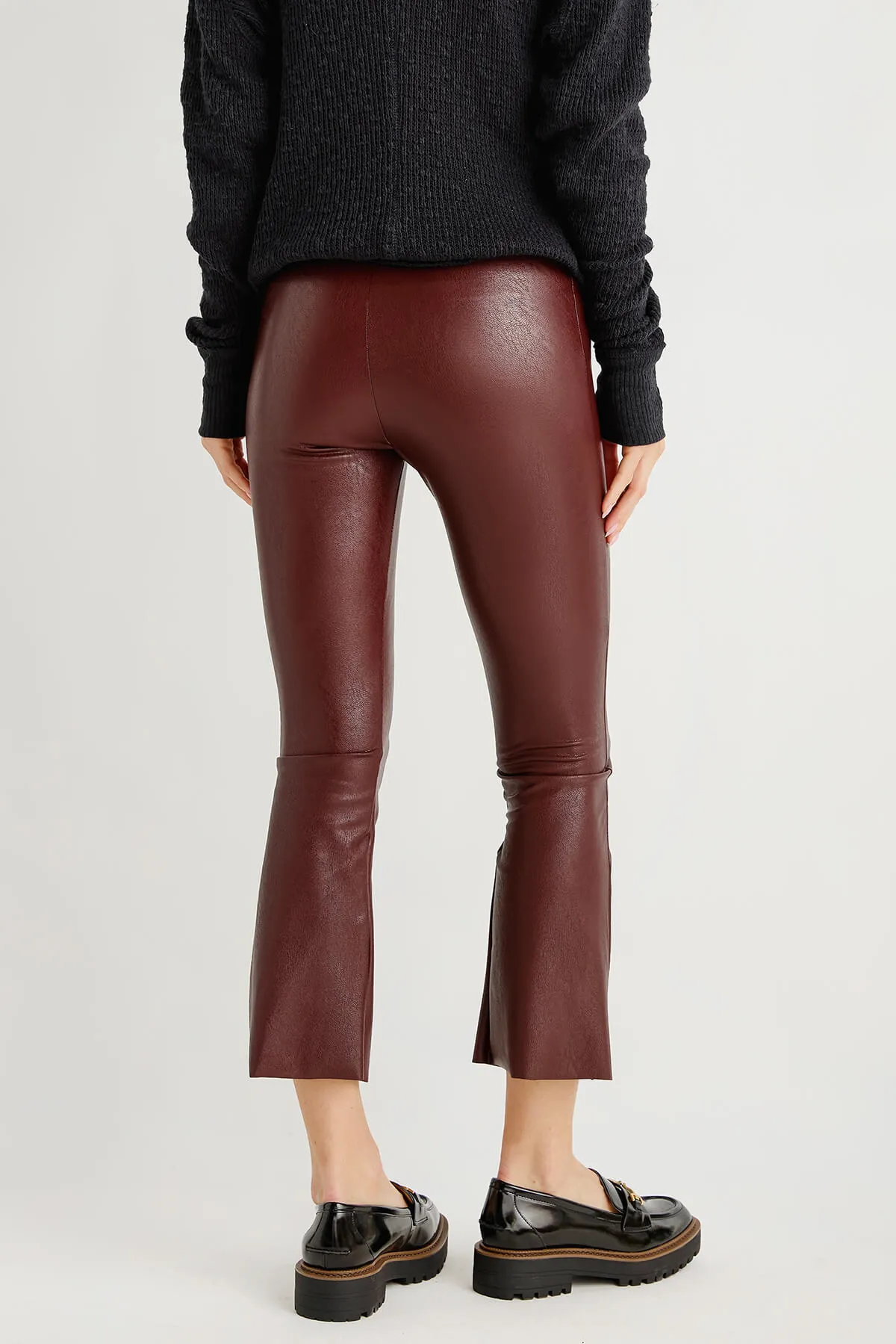 Commando Cropped Faux Leather Flare Leggings