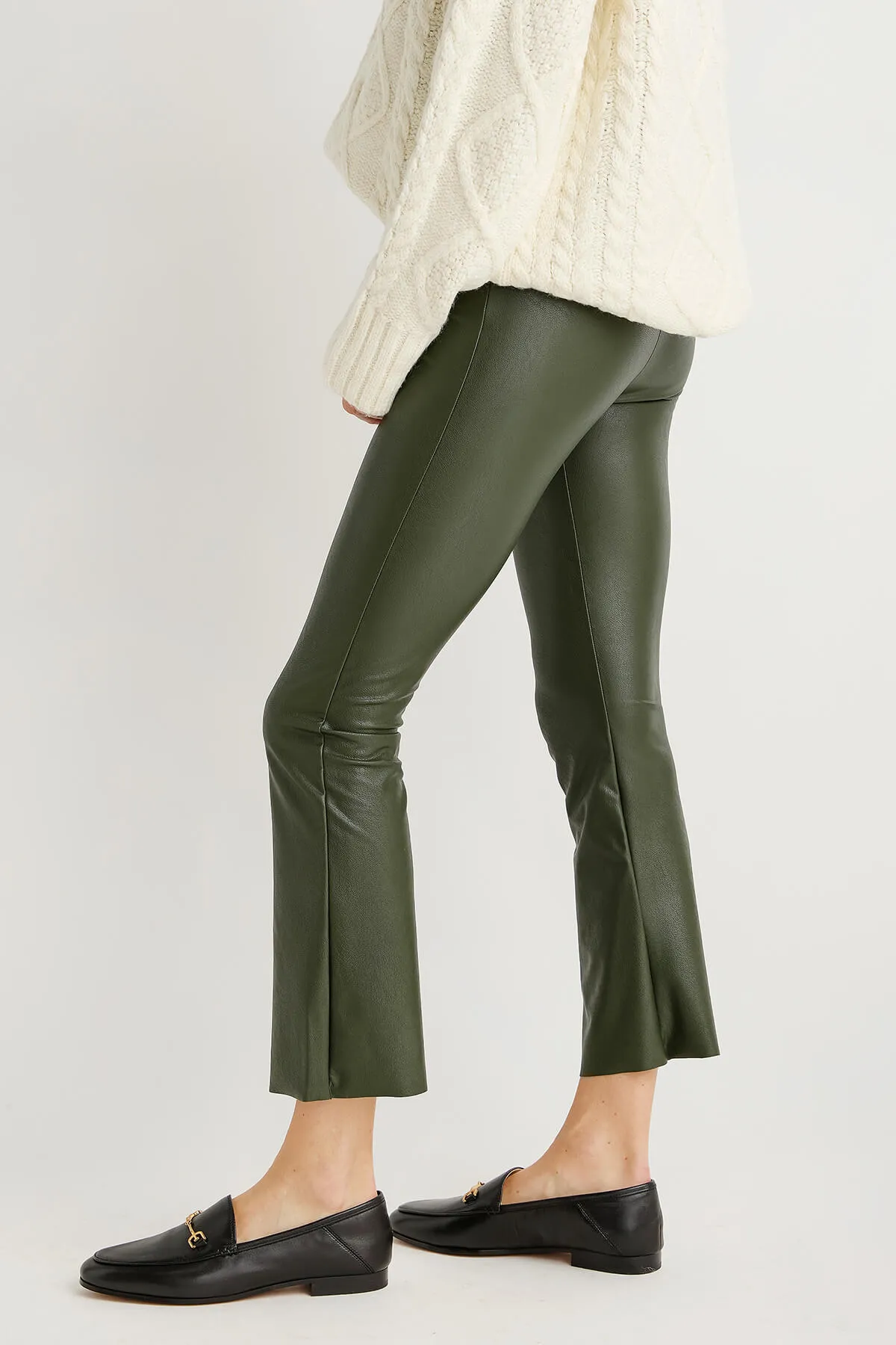 Commando Cropped Faux Leather Flare Leggings