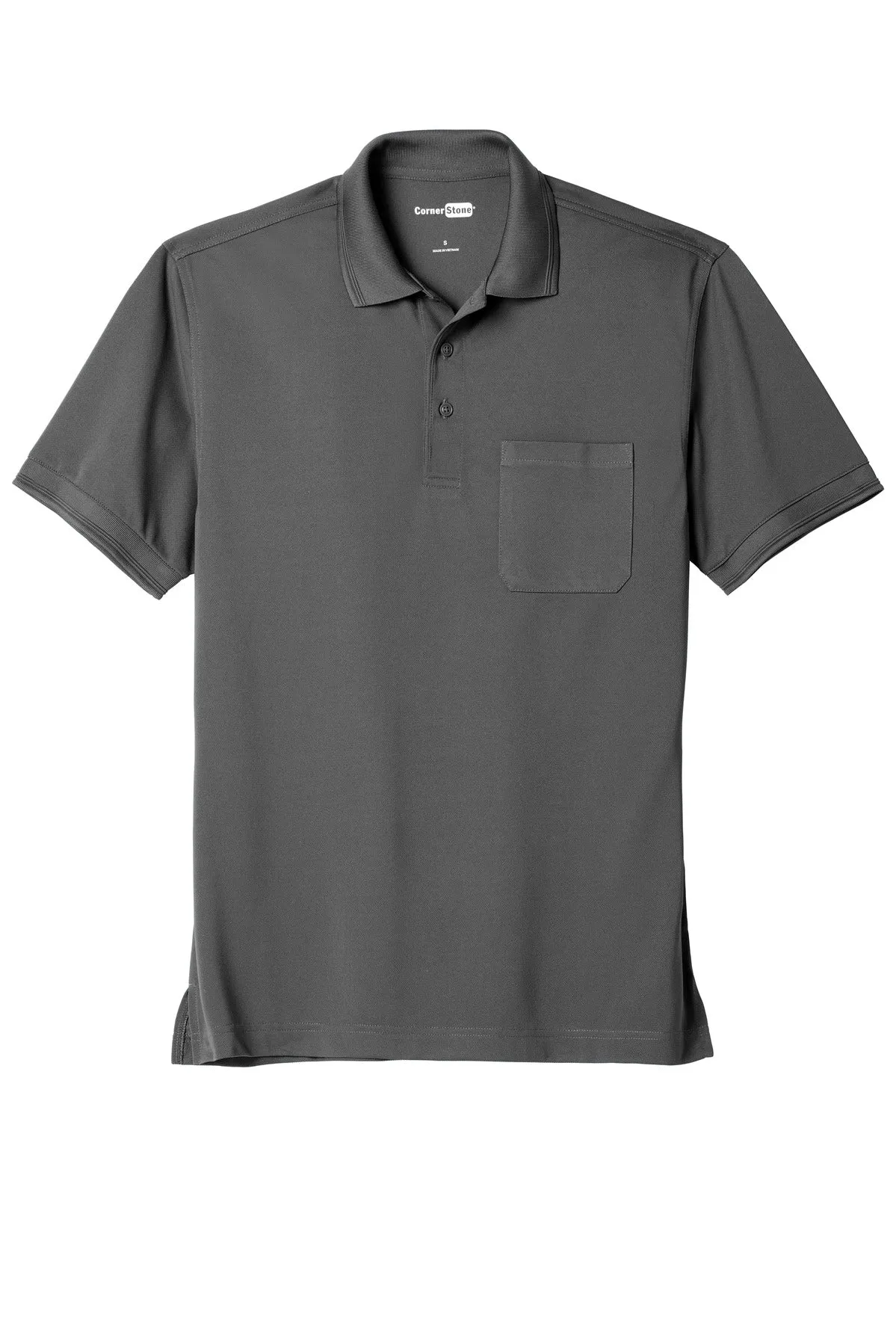 CornerStone Men's Industrial Snag-Proof Pique Pocket Polo. CS4020P