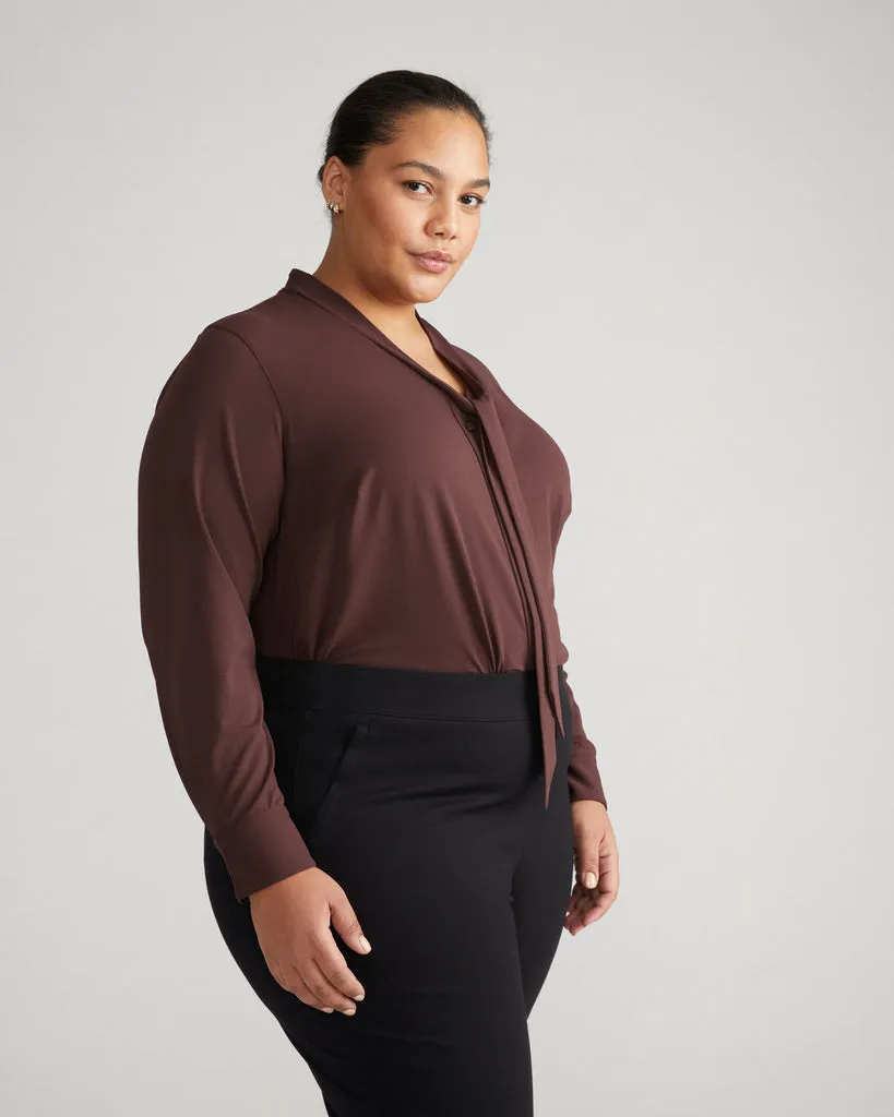 Crepe Jersey Long Sleeve Tess Blouse - Brulee