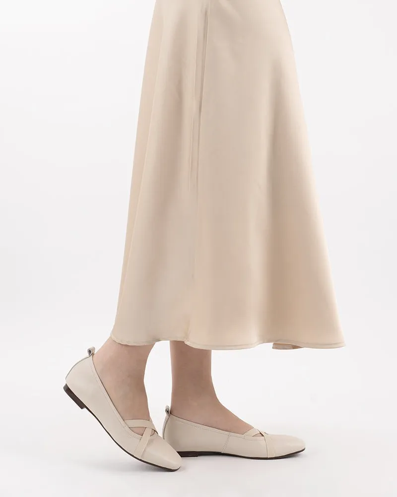 Crossover Straps Slip On Walking Ballet Flats