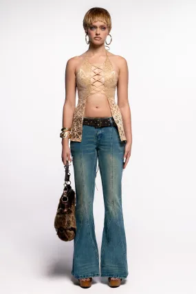 Denim pants, Amber-inspired.