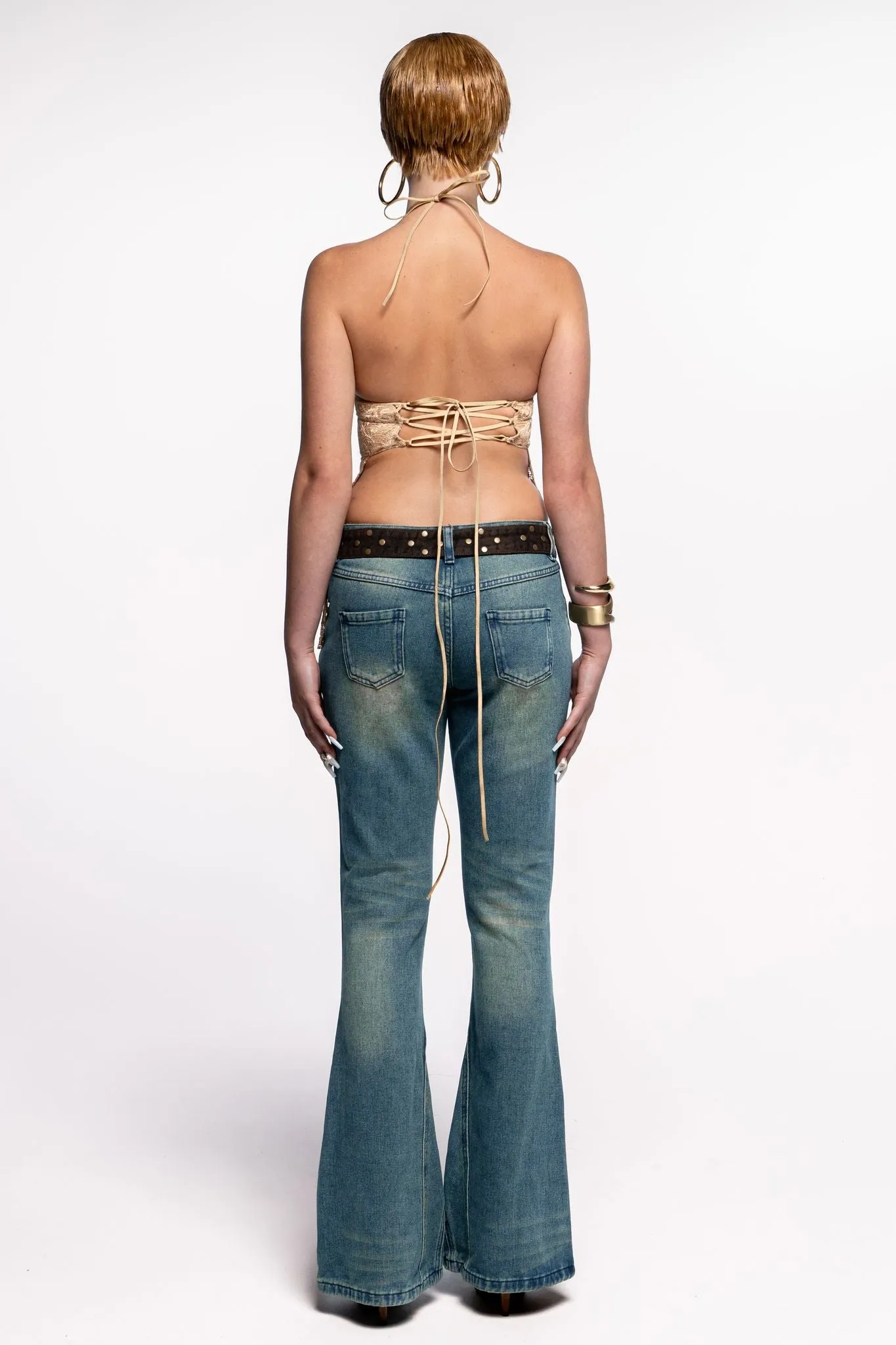 Denim pants, Amber-inspired.