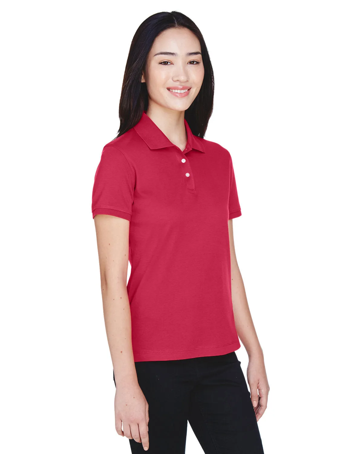 Devon & Jones Ladies' Solid Perfect Pima Interlock Polo