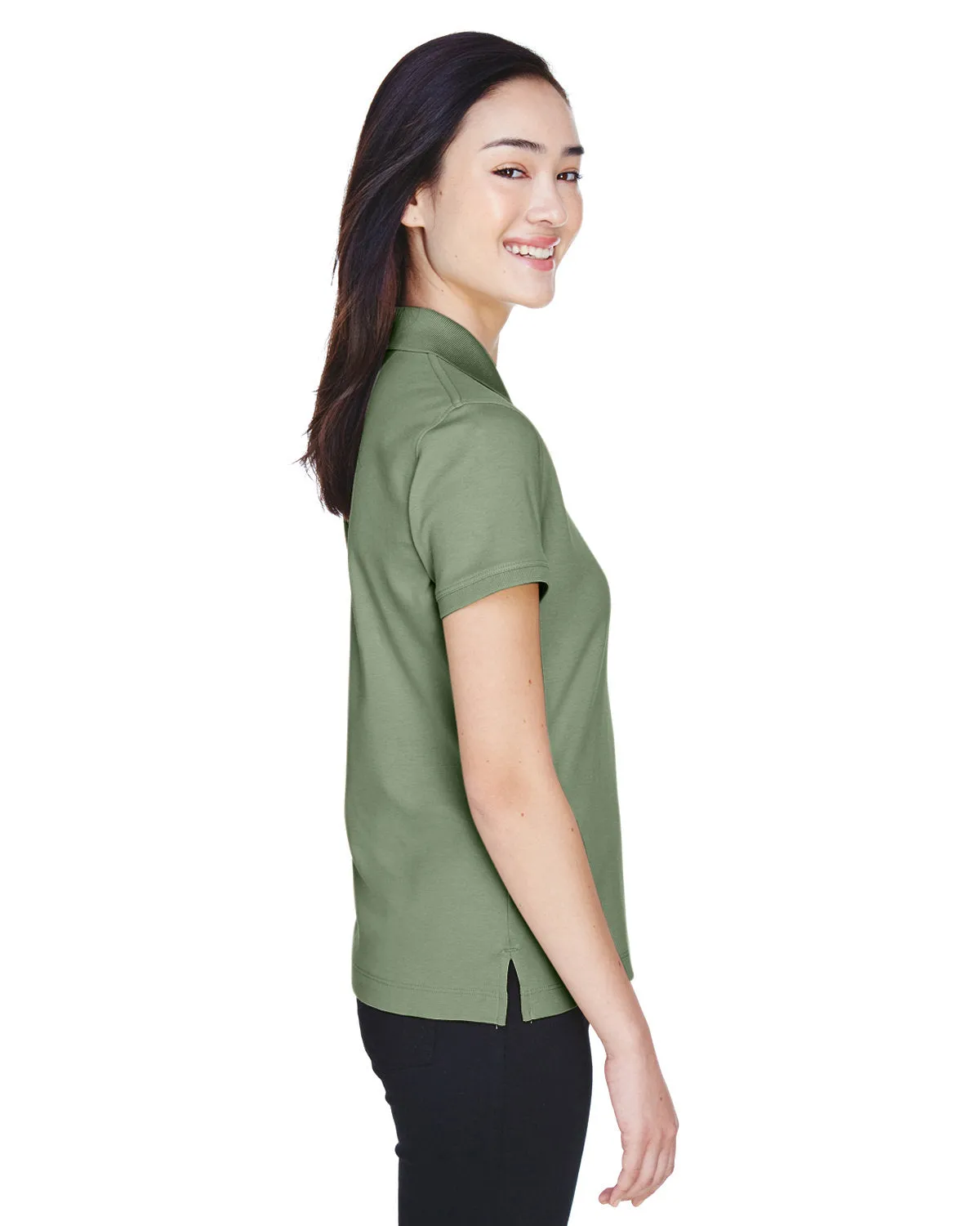 Devon & Jones Ladies' Solid Perfect Pima Interlock Polo