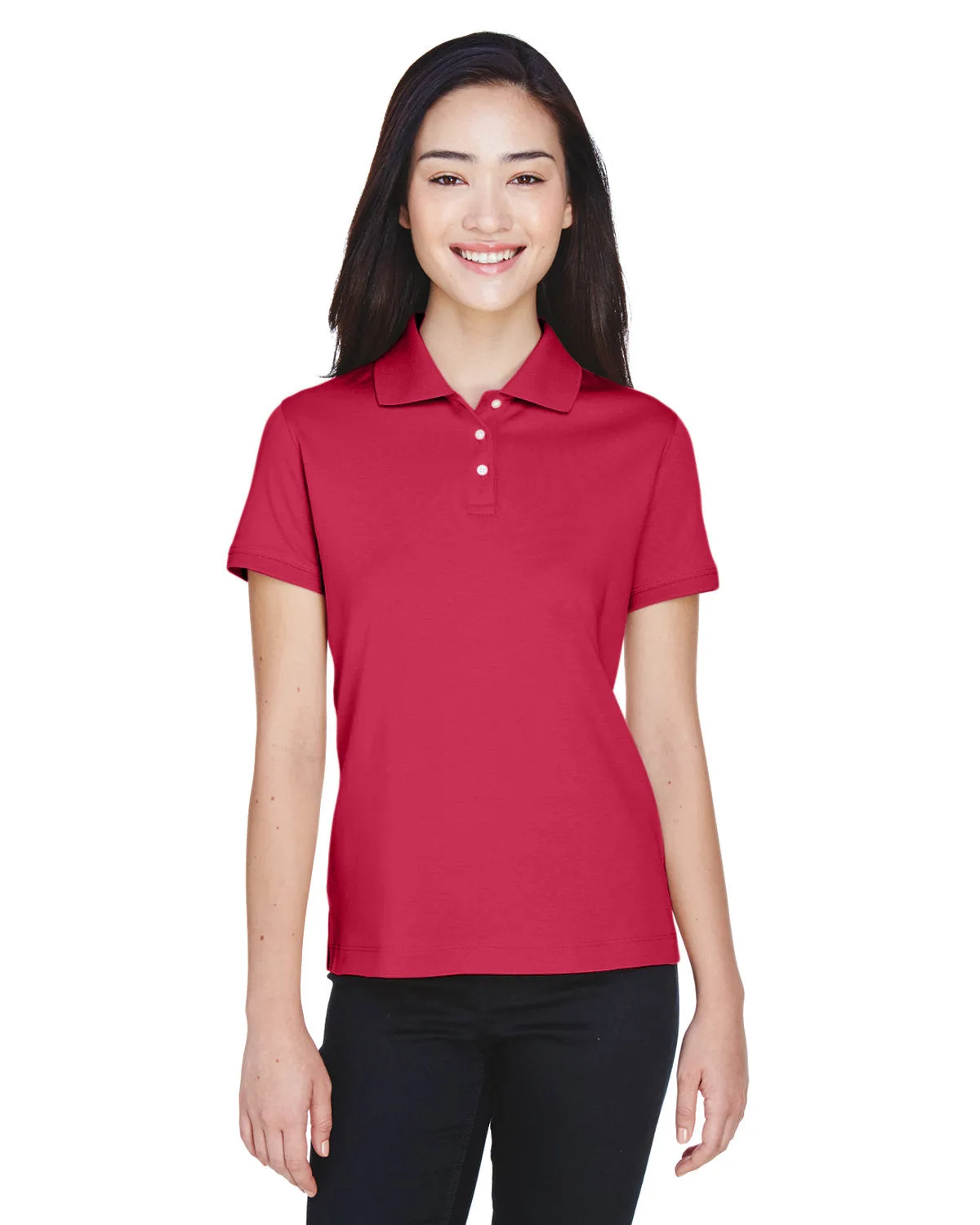 Devon & Jones Ladies' Solid Perfect Pima Interlock Polo