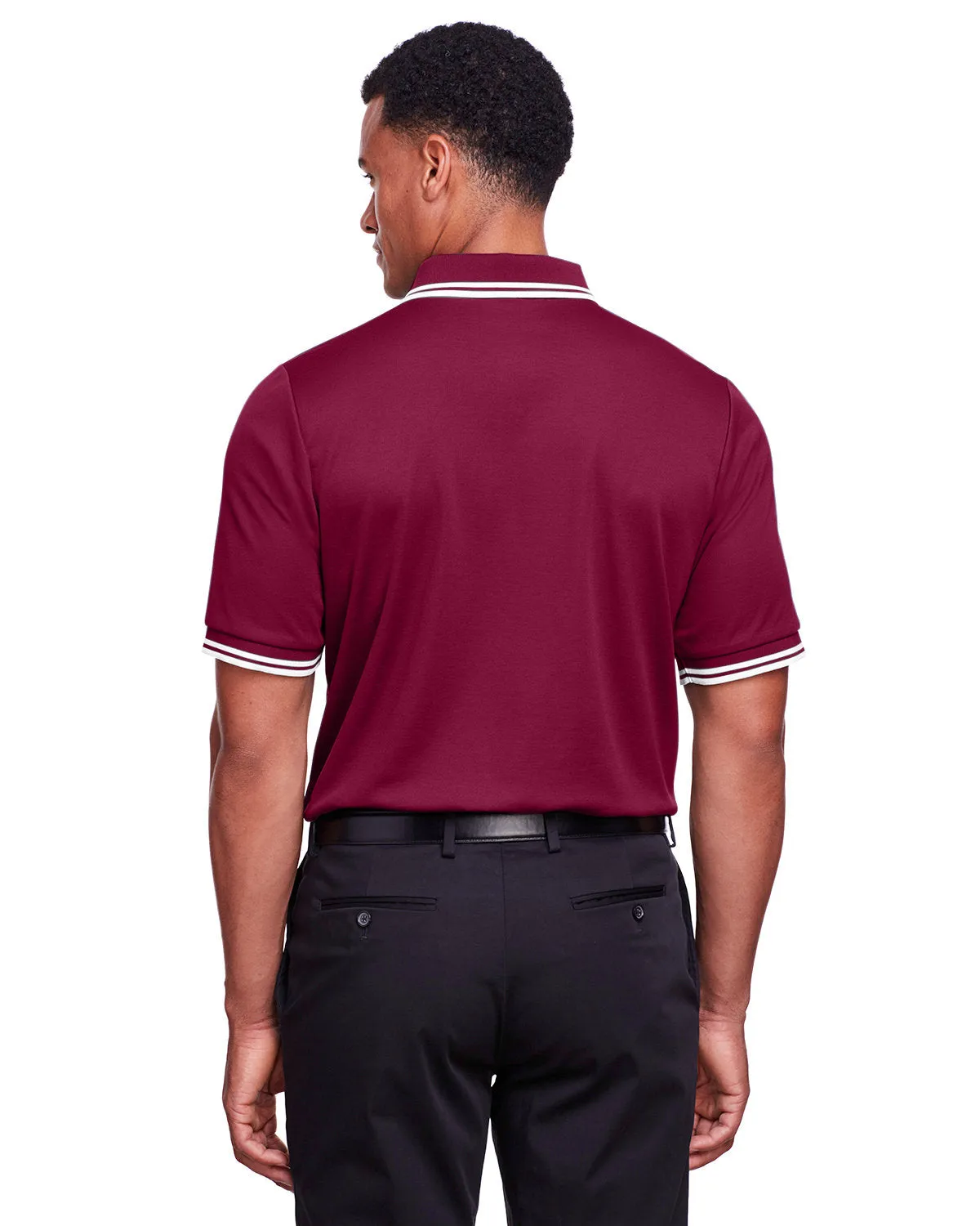 Devon & Jones Men's CrownLux Performance Plaited Tipped Polo