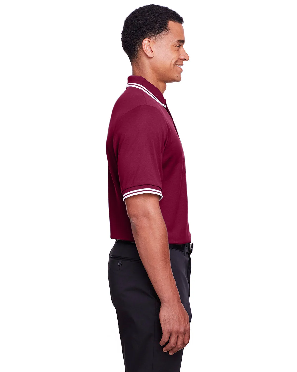 Devon & Jones Men's CrownLux Performance Plaited Tipped Polo