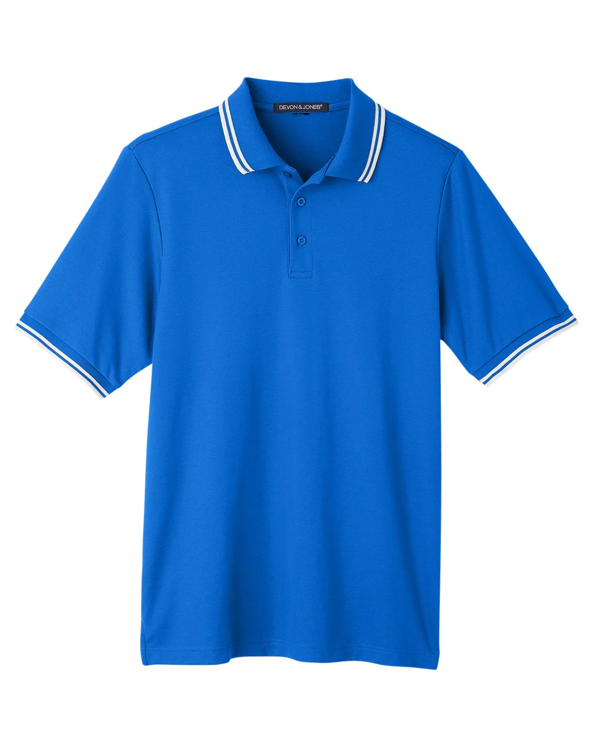 Devon & Jones Men's CrownLux Performance Plaited Tipped Polo