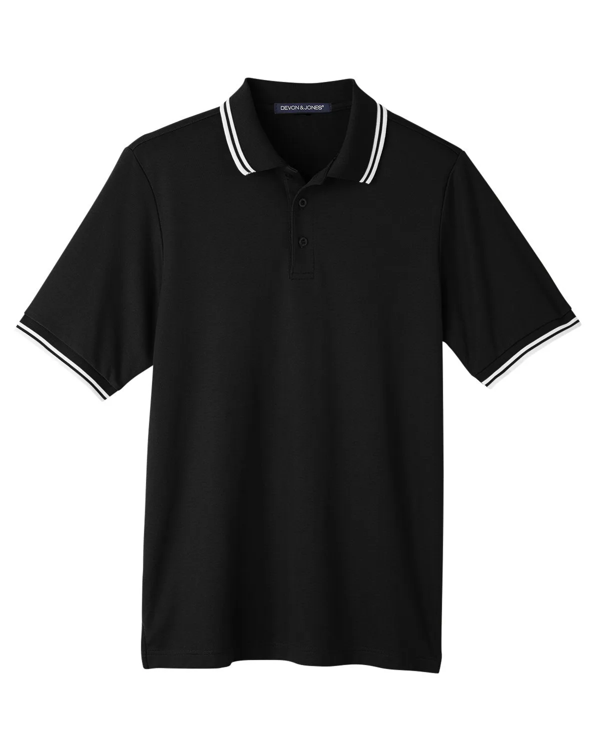 Devon & Jones Men's CrownLux Performance Plaited Tipped Polo