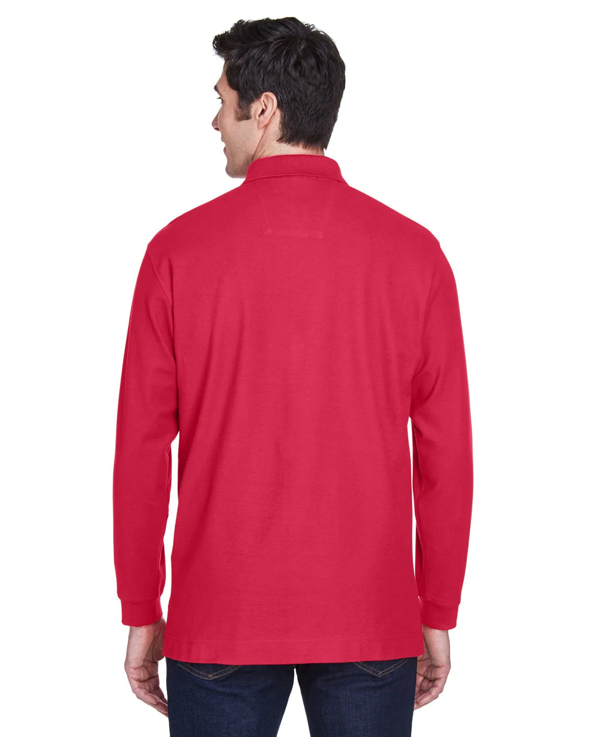 Devon & Jones Men's Pima Piqué Long-Sleeve Polo