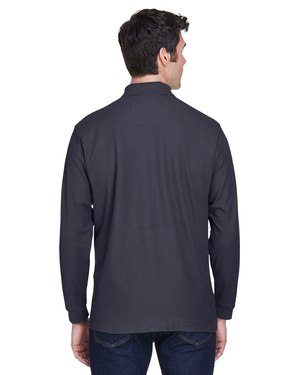 Devon & Jones Men's Pima Piqué Long-Sleeve Polo