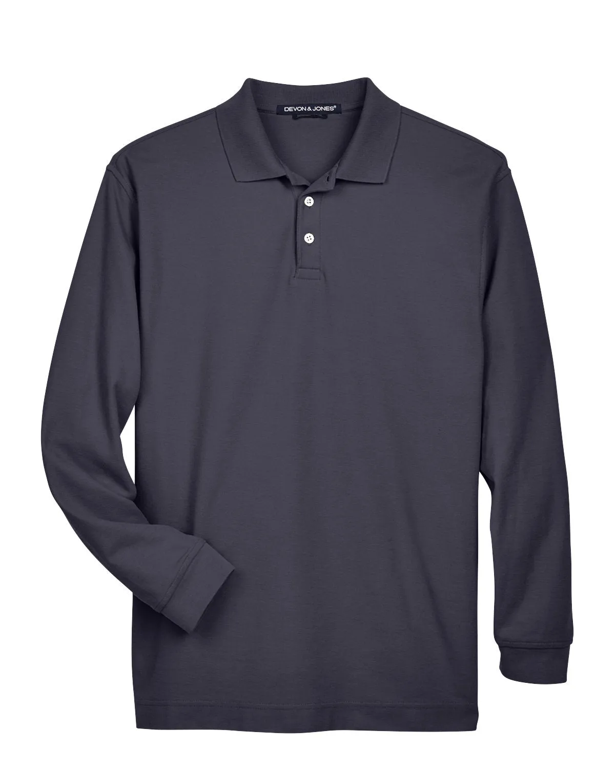 Devon & Jones Men's Pima Piqué Long-Sleeve Polo