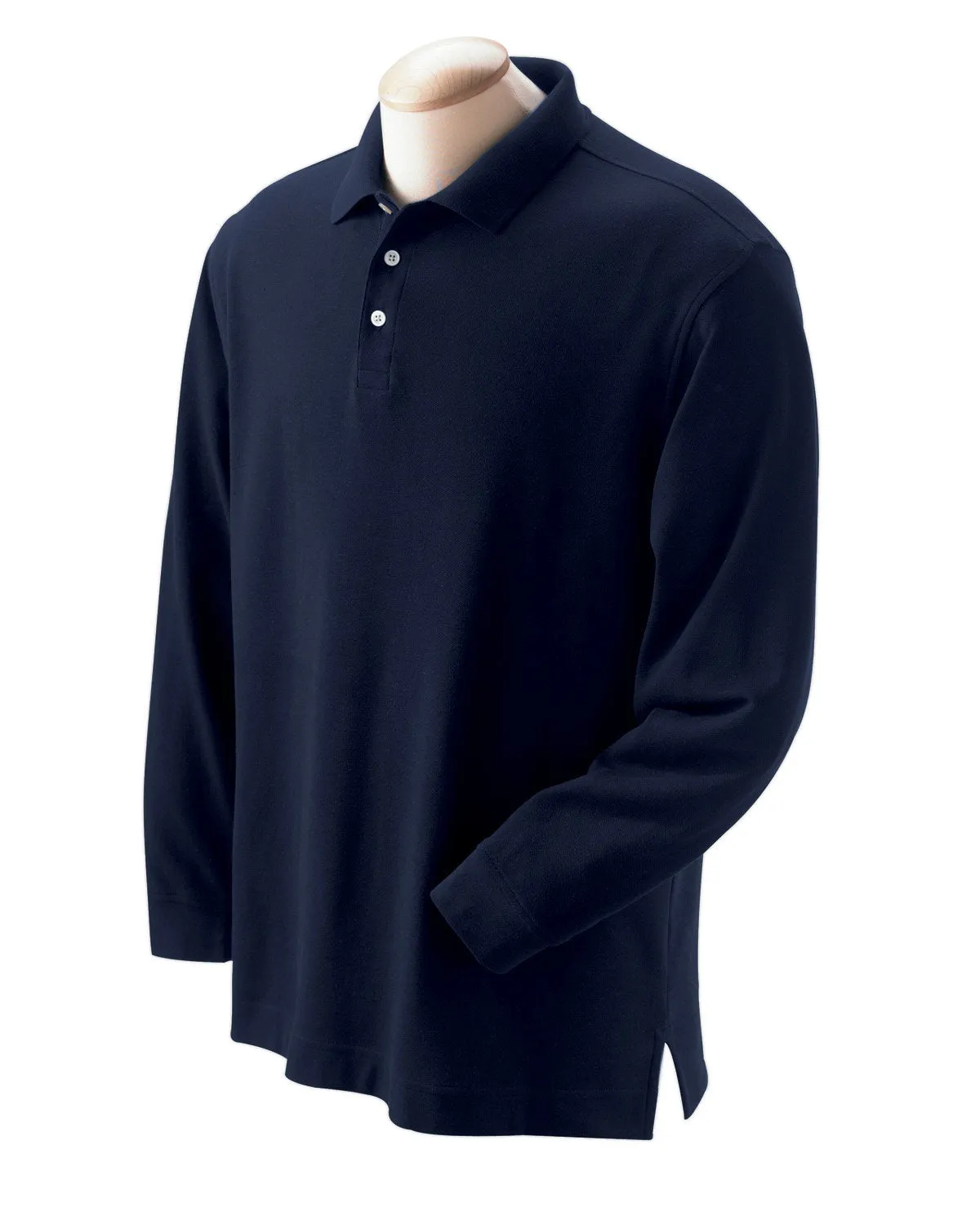 Devon & Jones Men's Pima Piqué Long-Sleeve Polo