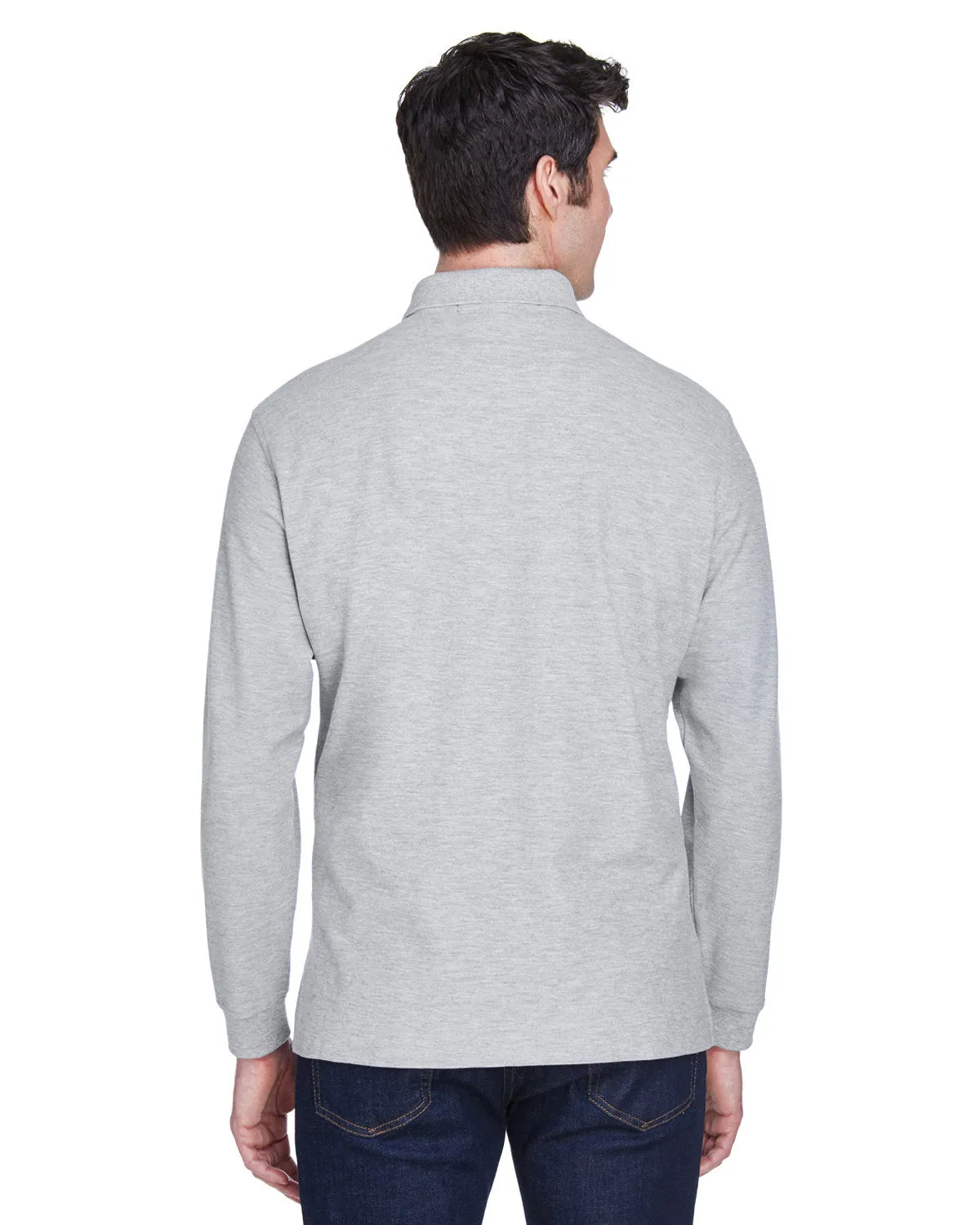 Devon & Jones Men's Pima Piqué Long-Sleeve Polo