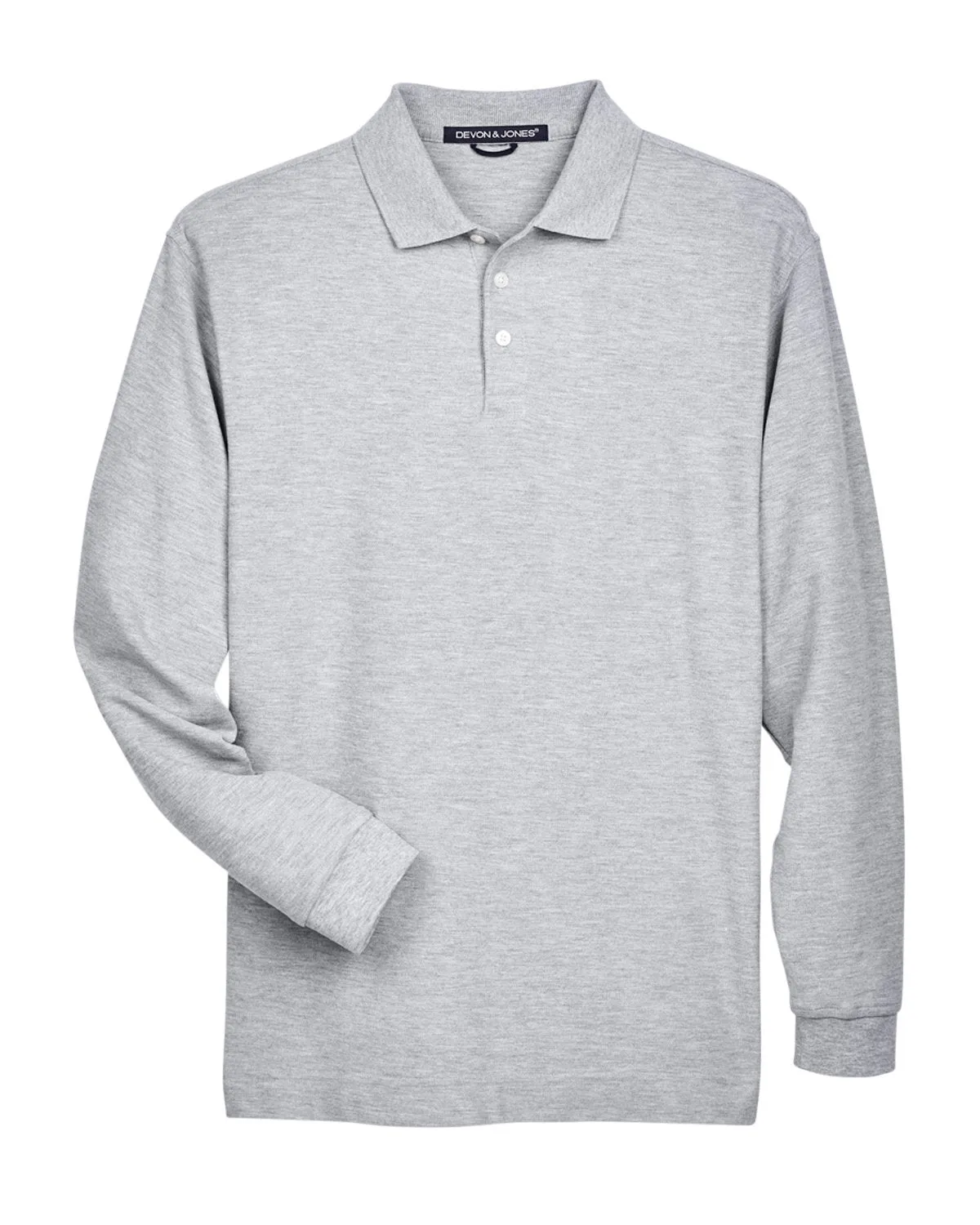 Devon & Jones Men's Pima Piqué Long-Sleeve Polo