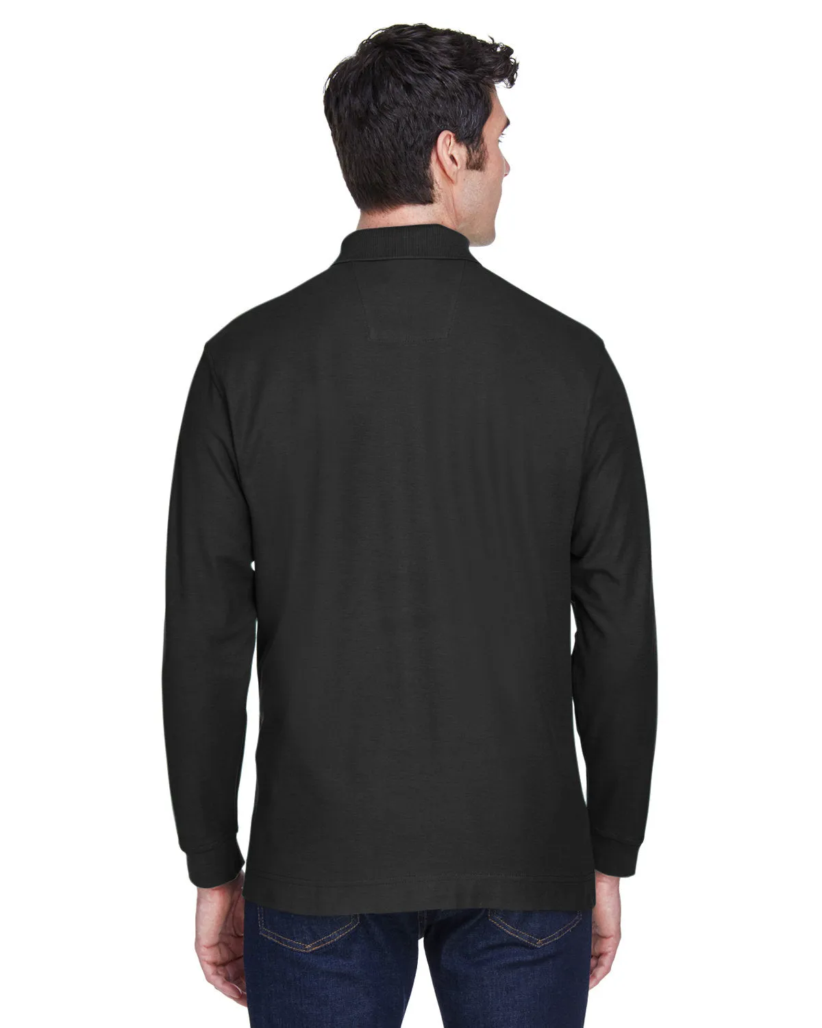 Devon & Jones Men's Pima Piqué Long-Sleeve Polo