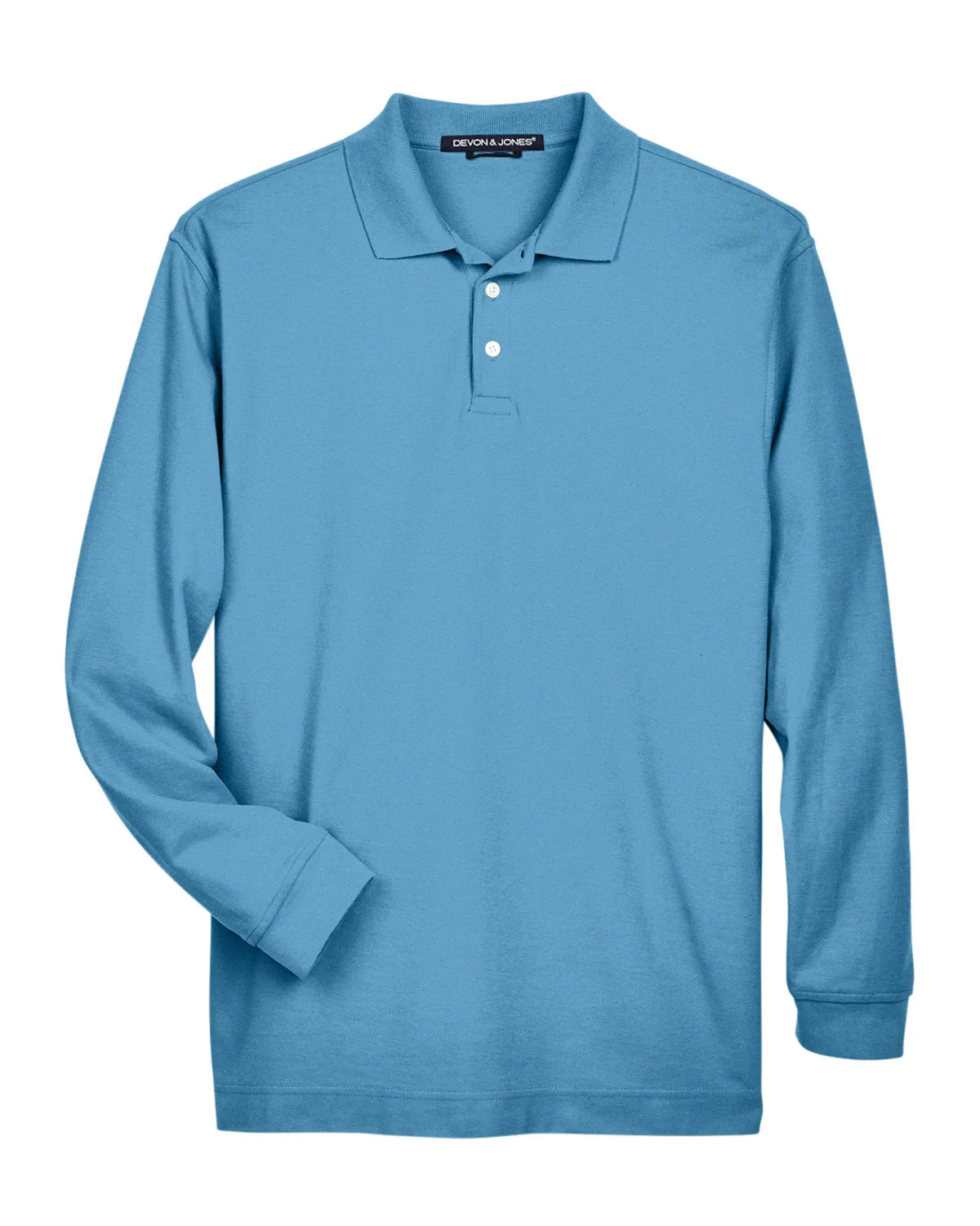 Devon & Jones Men's Pima Piqué Long-Sleeve Polo