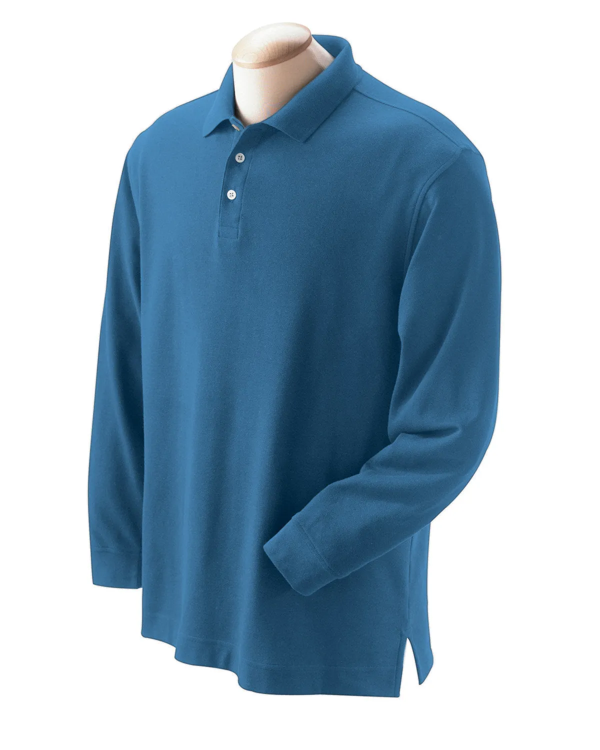 Devon & Jones Men's Pima Piqué Long-Sleeve Polo