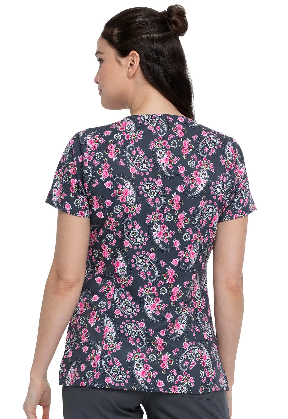 Dickies V-Neck Top in Crazy For Paisley