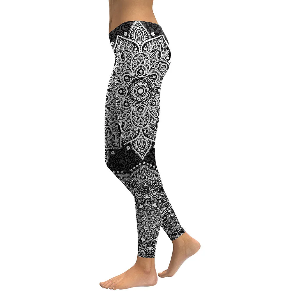 Digital Printed Polyester Polyester Shiny Leggings