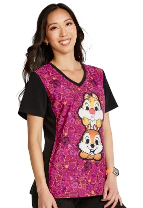 Disney V-Neck Print Top in Nuts For Nuts