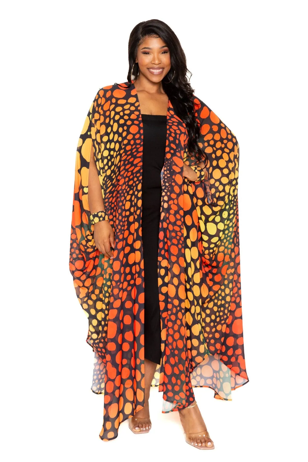 Dot Print Robe with Wristband - Search result.