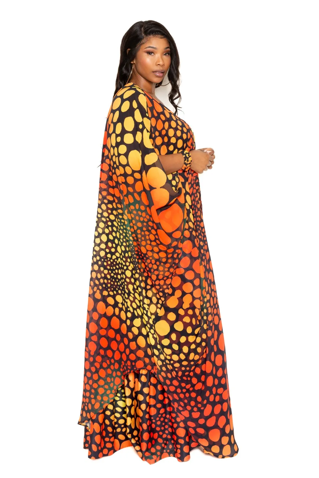 Dot Print Robe with Wristband - Search result.