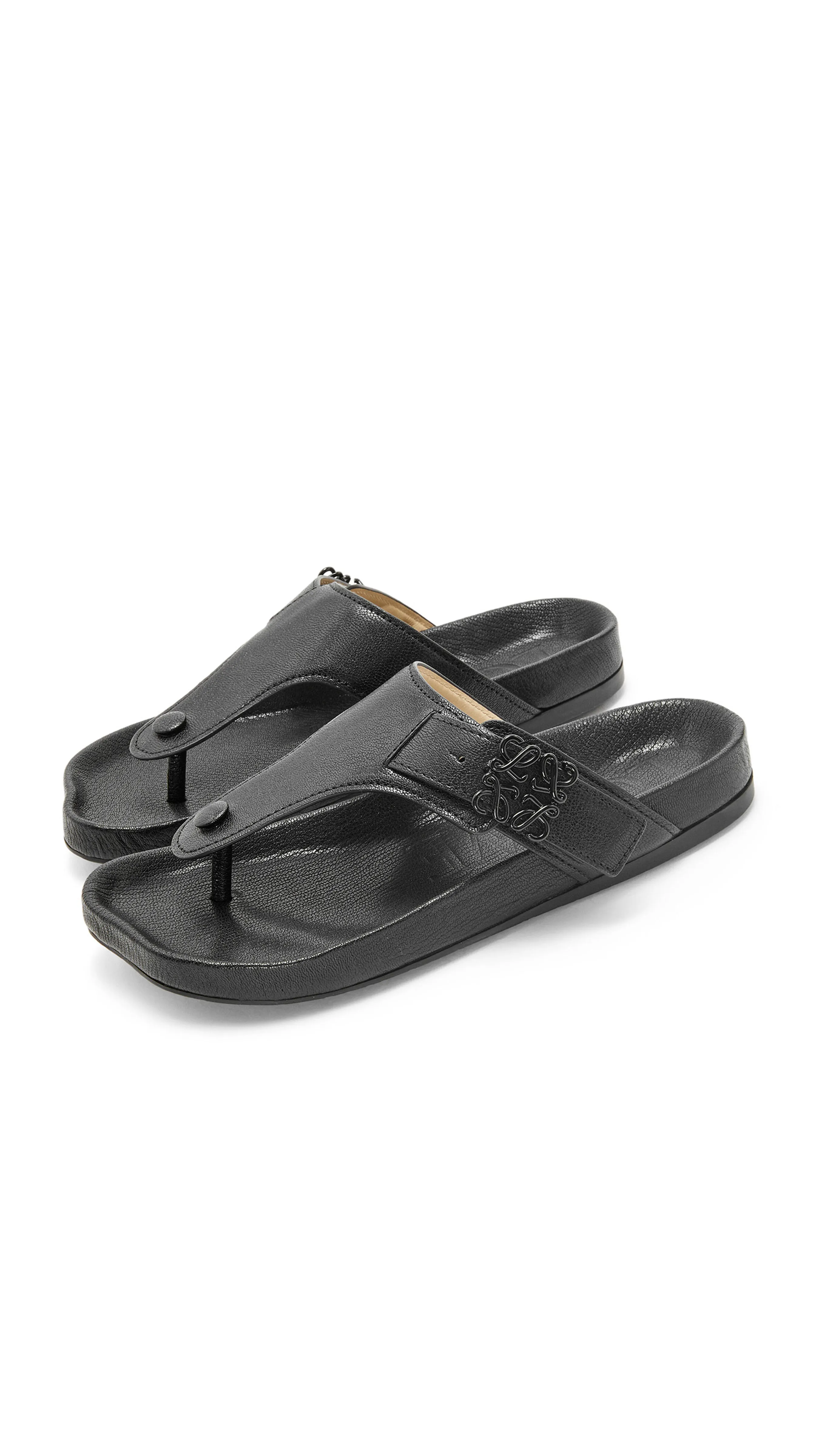 Ease Sandals in Lambskin - Black