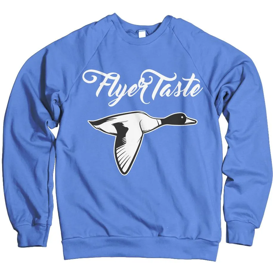 Flyer Taste University Blue Crewneck Sweatshirt for sale.