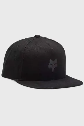 Fox Head Snapback Hat - Black / Charcoal