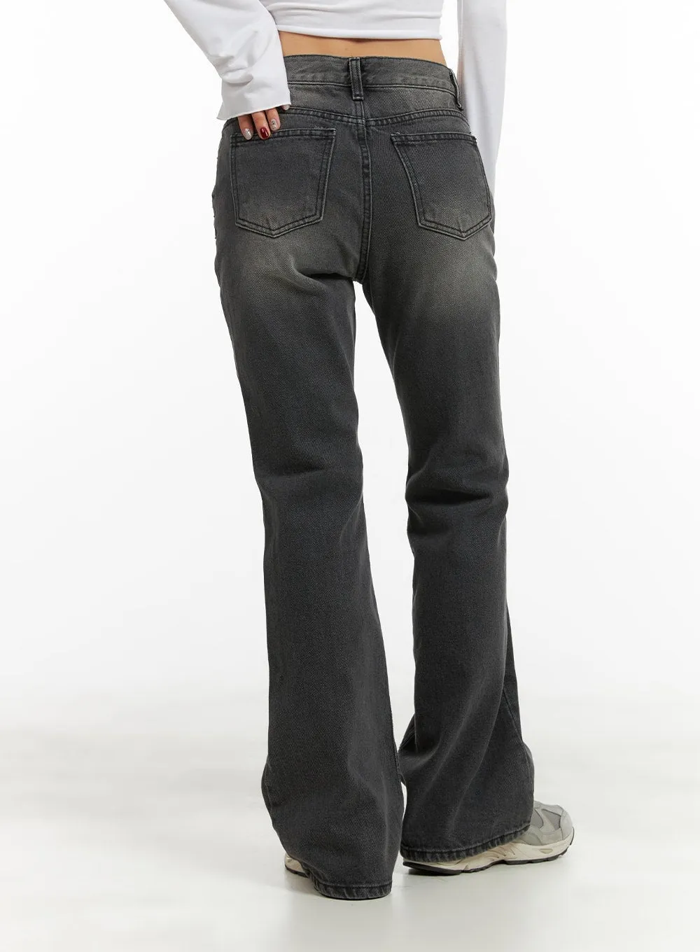 Front Seam Slim Bootcut Jeans CA415