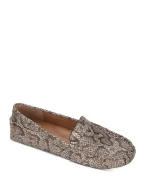 GENTLE SOULS KENNETH COLE Womens Beige Python Cushioned Mina Round Toe Slip On Leather Loafers Shoes