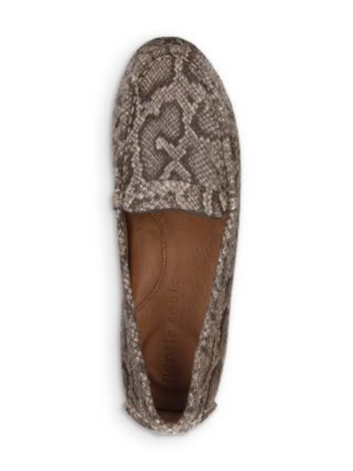 GENTLE SOULS KENNETH COLE Womens Beige Python Cushioned Mina Round Toe Slip On Leather Loafers Shoes